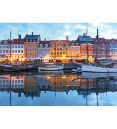 Puzzle Bluebird Nyhavn al Anochecer, Copenhague de 500 Piezas