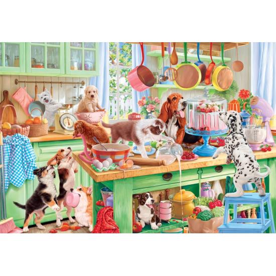 Puzzle Bluebird Perros En La Cocina de 1000 Piezas
