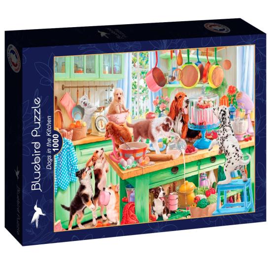 Puzzle Bluebird Perros En La Cocina de 1000 Piezas