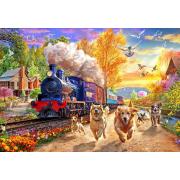 Puzzle Bluebird Persiguiendo el Tren de 1000 Piezas