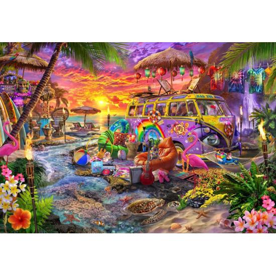 Puzzle Bluebird Playa Hippie de 1000 Piezas
