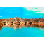 Puzzle Bluebird Puente Nuevo, Toulouse de 1000 Piezas