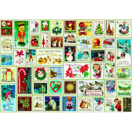 Puzzle Bluebird Sellos de Navidad de 1000 Piezas