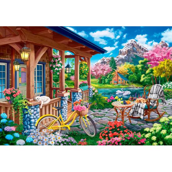 Puzzle Bluebird Tarde en la Casa de Las Montañas de 1000 Piezas