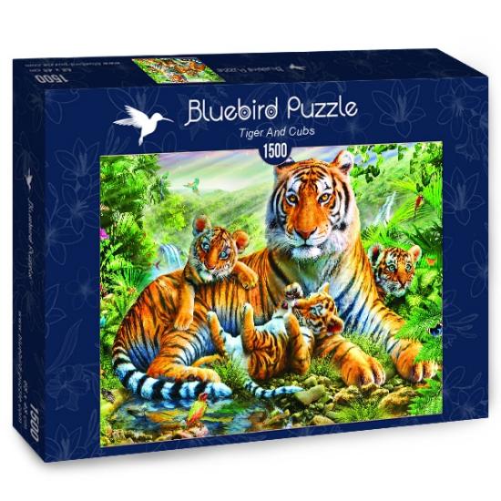 Puzzle Bluebird Tigresa con sus Cachorros de 1500 Piezas