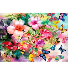 Puzzle Brain Tree Flores y Mariposas de 1000 Piezas