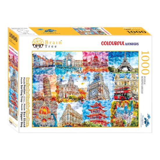 Puzzle Brain Tree Monumentos en Colores de 1000 Piezas