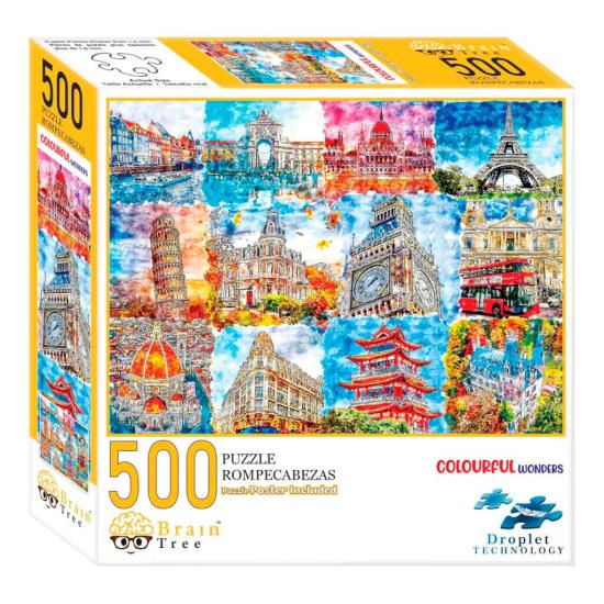 Puzzle Brain Tree Monumentos en Colores de 500 Piezas
