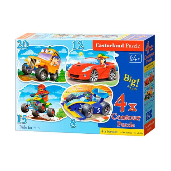 Puzzle Castorland 4x1 Conduce y Disfruta 8+12+15+20 Piezas