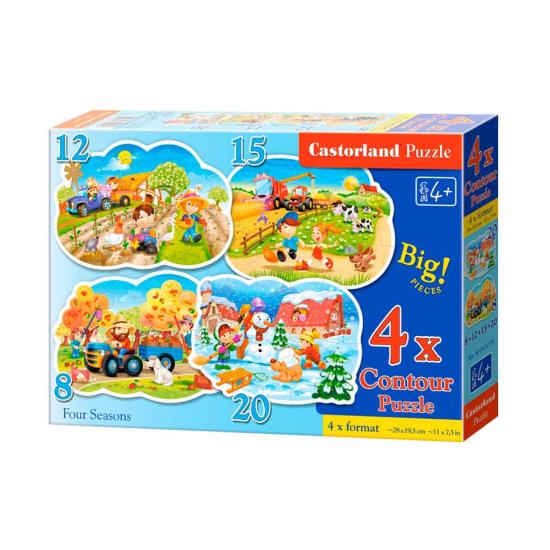 Puzzle Castorland 4x1 Cuatro Estaciones 8+12+15+20 Piezas