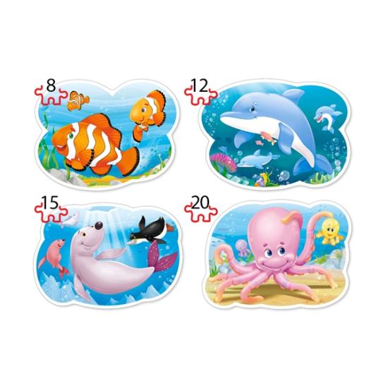 Puzzle Castorland 4x1 Mundo Submarino 8+12+15+20 Piezas