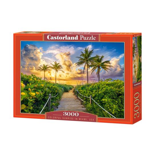 Puzzle Castorland Amanecer Colorido en Miami de 3000 Pzs
