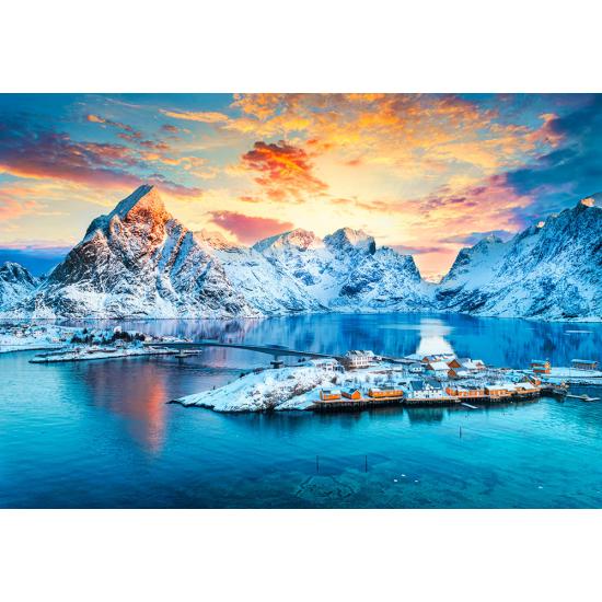 Puzzle Castorland Amanecer En Sakrisoy, Lofoten de 1000 Piezas