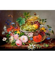 Puzzle Castorland Bodegón con Flores y Canasta de Frutas de 200