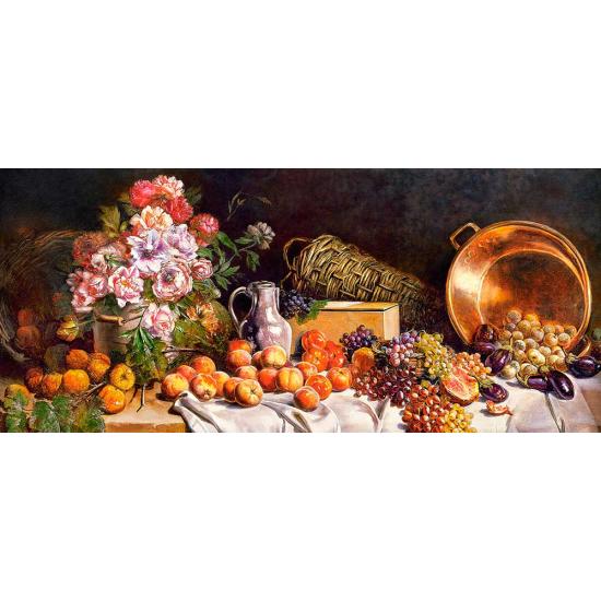 Puzzle Castorland Bodegón con Flores Y Frutas en Mesa 600 Pieza