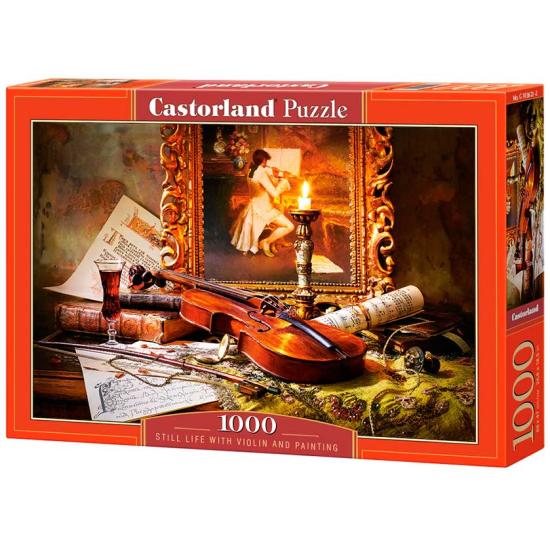 Puzzle Castorland Bodegón de Violín y Pintura de 1000 Piezas