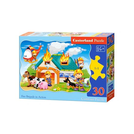 Puzzle Castorland Bomberos en Acción de 30 Piezas