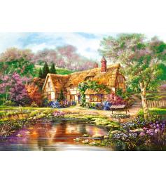 Puzzle Castorland Cabaña en el Lago del Bosque Verde de 3000 Pi