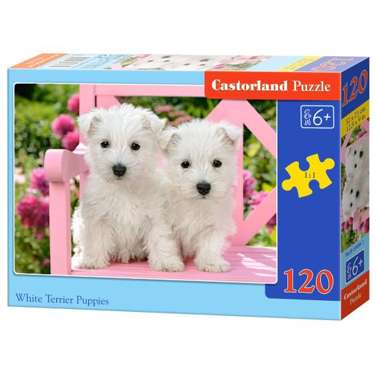 Puzzle Castorland Cachorros Blancos Terrier de 120 Piezas Puzzle Castorland Cachorros Blancos Terrier de 120 Piezas