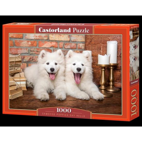 Puzzle Castorland Cachorros de Samoyedo Saludan de 1000 Piezas Puzzle Castorland Cachorros de Samoyedo Saludan de 1000 Piezas