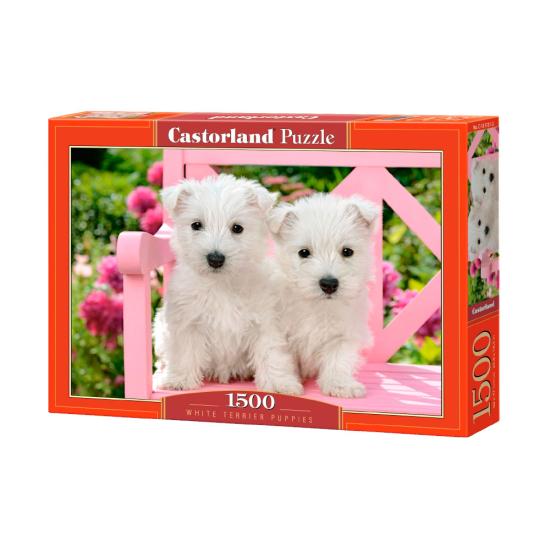Puzzle Castorland Cachorros de White Terrier de 1500 Piezas