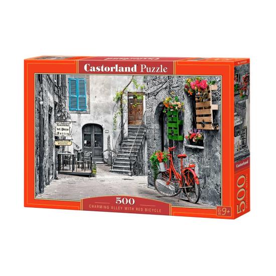 Puzzle Castorland Callejón Encantador Con Bici Roja de 500 Pzs
