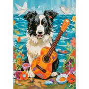 Puzzle Castorland Collie, Guitarra y el Mar de 500 Piezas