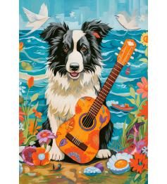 Puzzle Castorland Collie, Guitarra y el Mar de 500 Piezas