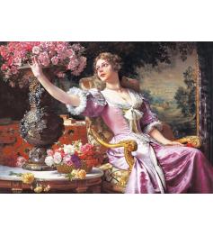 Puzzle Castorland Dama con Vestido Lila y Flores de 3000 Piezas