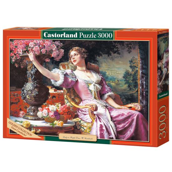 Puzzle Castorland Dama con Vestido Lila y Flores de 3000 Piezas