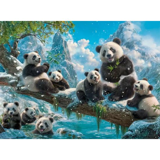 Puzzle Castorland Diversión Invernal de Pandas de 2000 Piezas