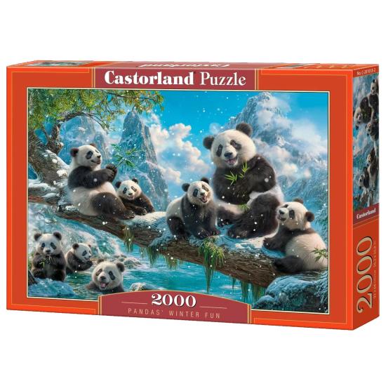 Puzzle Castorland Diversión Invernal de Pandas de 2000 Piezas
