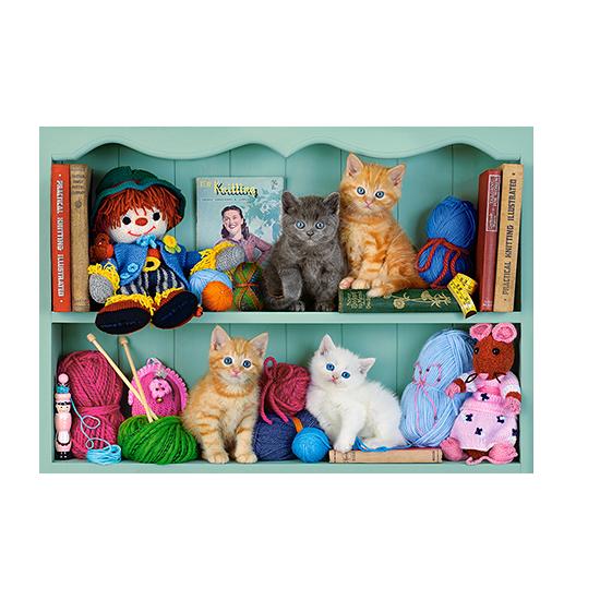 Puzzle Castorland Estantería de Gatitos de 500 Piezas