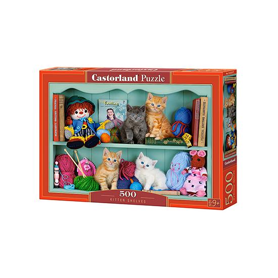 Puzzle Castorland Estantería de Gatitos de 500 Piezas