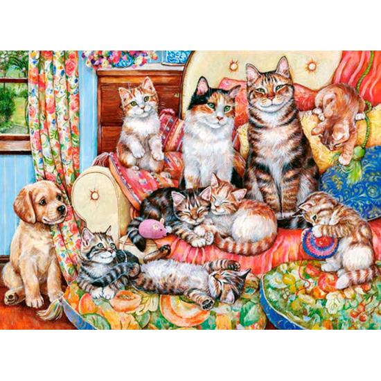 Puzzle Castorland Familia de Gatos de 300 Piezas