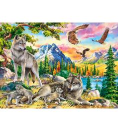 Puzzle Castorland Familia de Lobos y Águilas de 300 Piezas