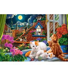 Puzzle Castorland Gatitos en el Tejado de 1500 Piezas