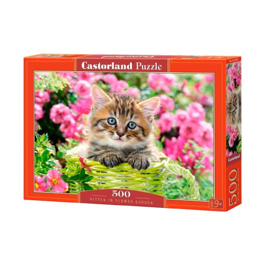 Puzzle Castorland Gatitos en Jardín Florido de 500 Piezas