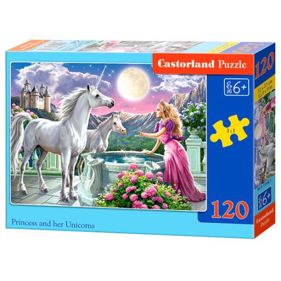 Puzzle Castorland La Princesa y Sus Unicornios de 120 Piezas Puzzle Castorland La Princesa y Sus Unicornios de 120 Piezas