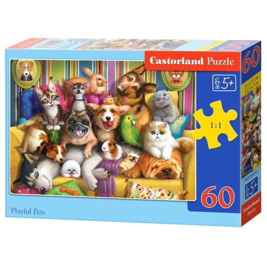 Puzzle Castorland Mascotas Juguetonas de 60 Piezas Puzzle Castorland Mascotas Juguetonas de 60 Piezas