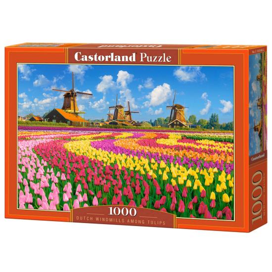 Puzzle Castorland Molinos Holandeses entre Tulipanes de 1000 Pie