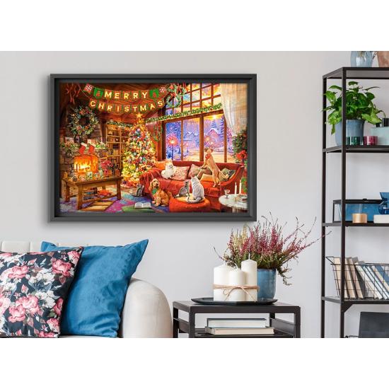Puzzle Castorland Nochebuena con Mascotas de 1000 Piezas