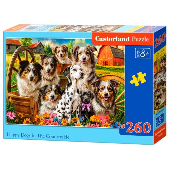 Puzzle Castorland Perros Felices En El Campo de 260 Piezas