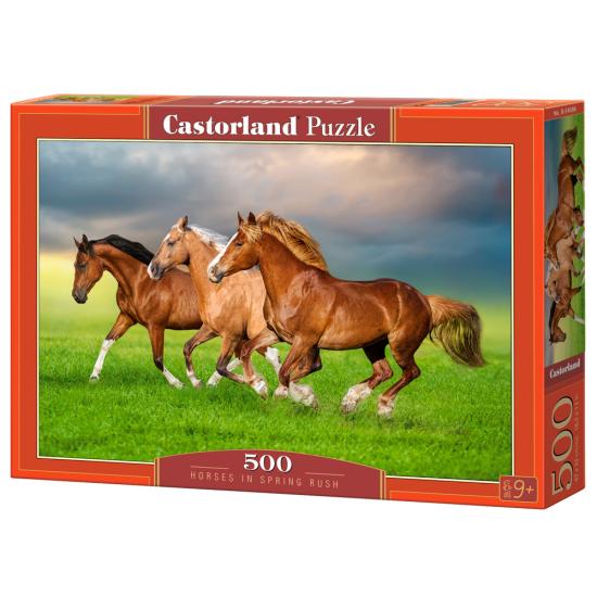 Puzzle CastorlandCaballos en Carrera de Primavera de 500 Piezas Puzzle CastorlandCaballos en Carrera de Primavera de 500 Piezas