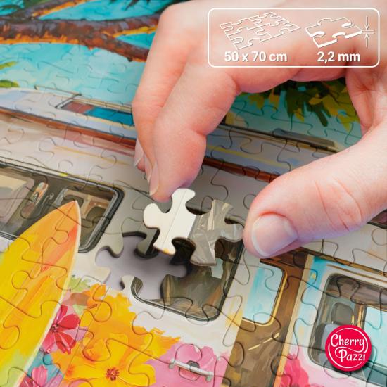 Puzzle Cherry Pazzi Esperando Las Olas de 1000 Piezas