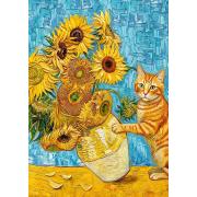 Puzzle Cherry Pazzi Gato Y Arte de 1000 Piezas