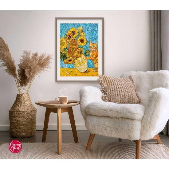 Puzzle Cherry Pazzi Gato Y Arte de 1000 Piezas