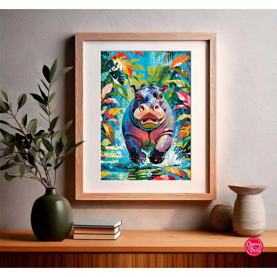 Puzzle Cherry Pazzi Happy Hippo de 500 Piezas