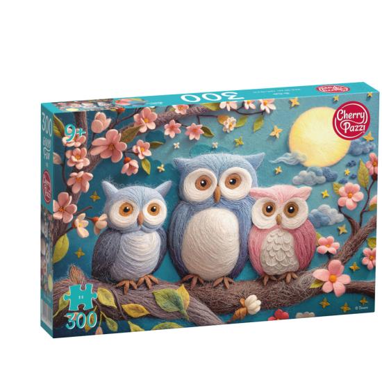 Puzzle Cherry Pazzi Lindos Búhos de Lana XXL 300 Piezas