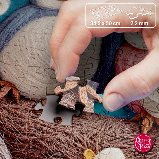 Puzzle Cherry Pazzi Lindos Búhos de Lana XXL 300 Piezas